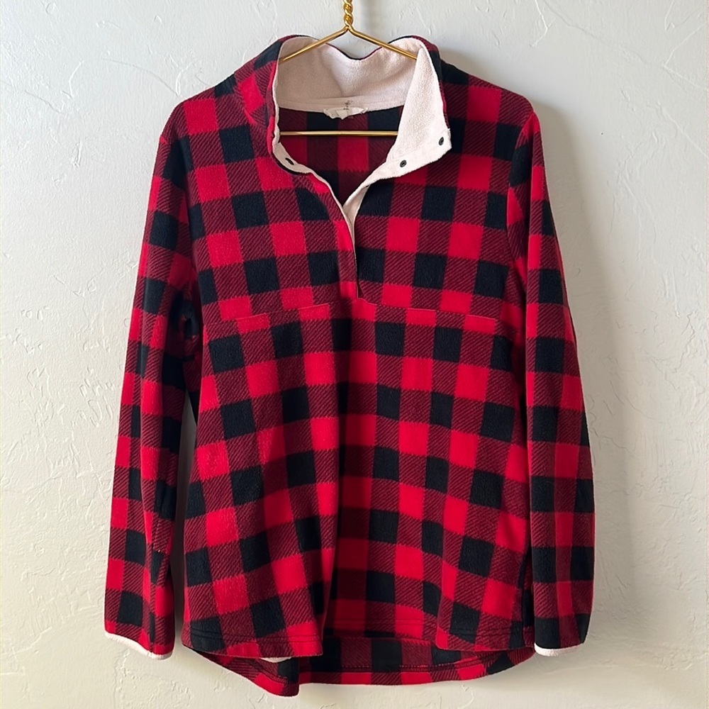 Entro Buffalo Plaid Fleece Pullover